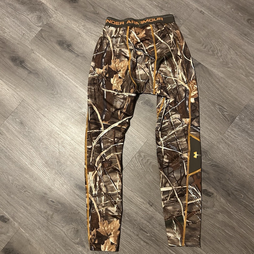 Under Armour Cold Gear Youth M Leggings Base Layer Mossy Oak Camouflage Hunting - Picture 7 of 7